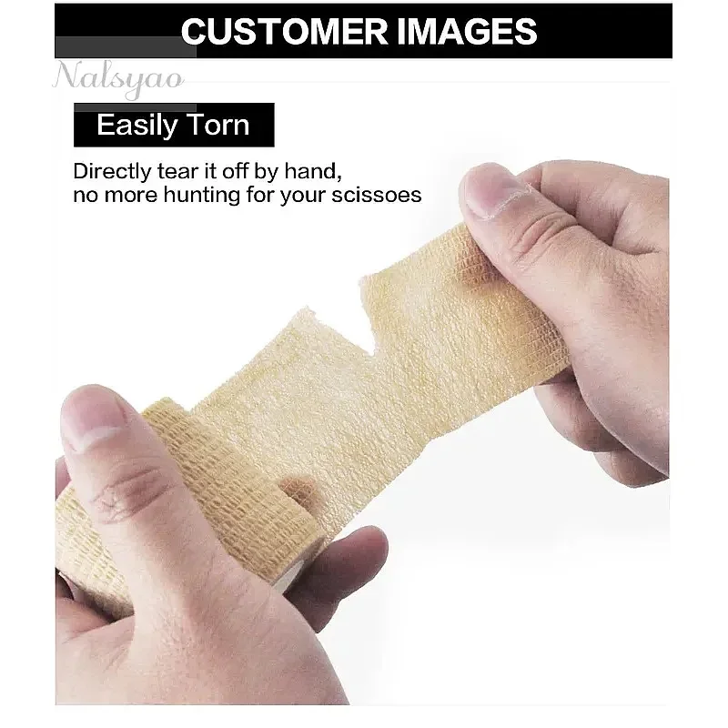Cohesive Elasticity Bandages Sports Tape for Wrist Ankle Sprains Swelling Tattoo Cover 6/10/12pcs First Aid Self Adhesive