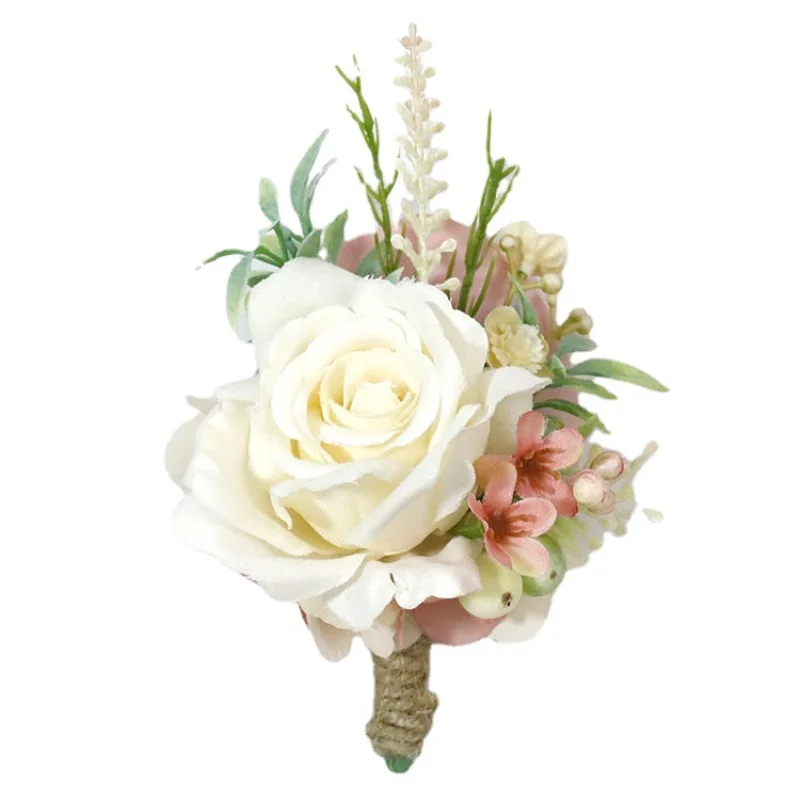 Bräutigam Corsage Hochzeit Blume Im Knopfloch Rosa Brosche Blumen Brautjungfer Pin Knopfloch Blume Im Knopfloch für Gäste Ehe Zubehör