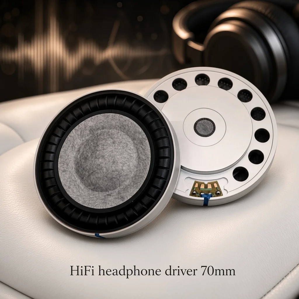 70mm Hifi Dynamic Headphone Driver FreeEdge Nanofiber Diaphragm Dual Neodymium Magnet For DIY Headphone Headphone enthusiast