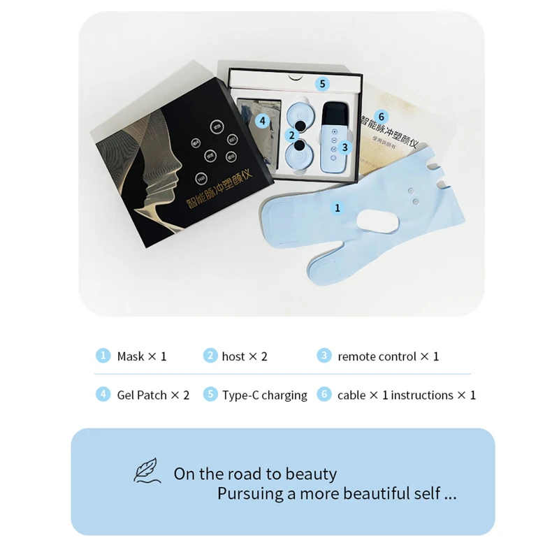 EMS Face Lifting Electric Face Slimming Strap Shaping V Face Device Skin Tightening Anti-Wrinkle Facial Massager