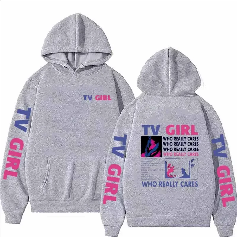 Sudadera con capucha con estampado de TV Girl para hombre y mujer, moda informal, Otoño Invierno, Hip Hop Y2K, Tops de manga larga de lana de gran tamaño, Jersey, sudaderas