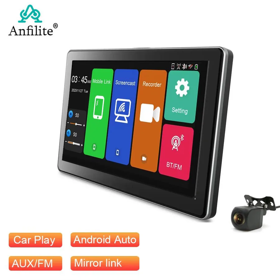 

7 inch Apple CarPlay Bluetooth Android Auto Car DVR Dual Cameras recording 4K+1080P WiFi mirror link Multimedia Video Player