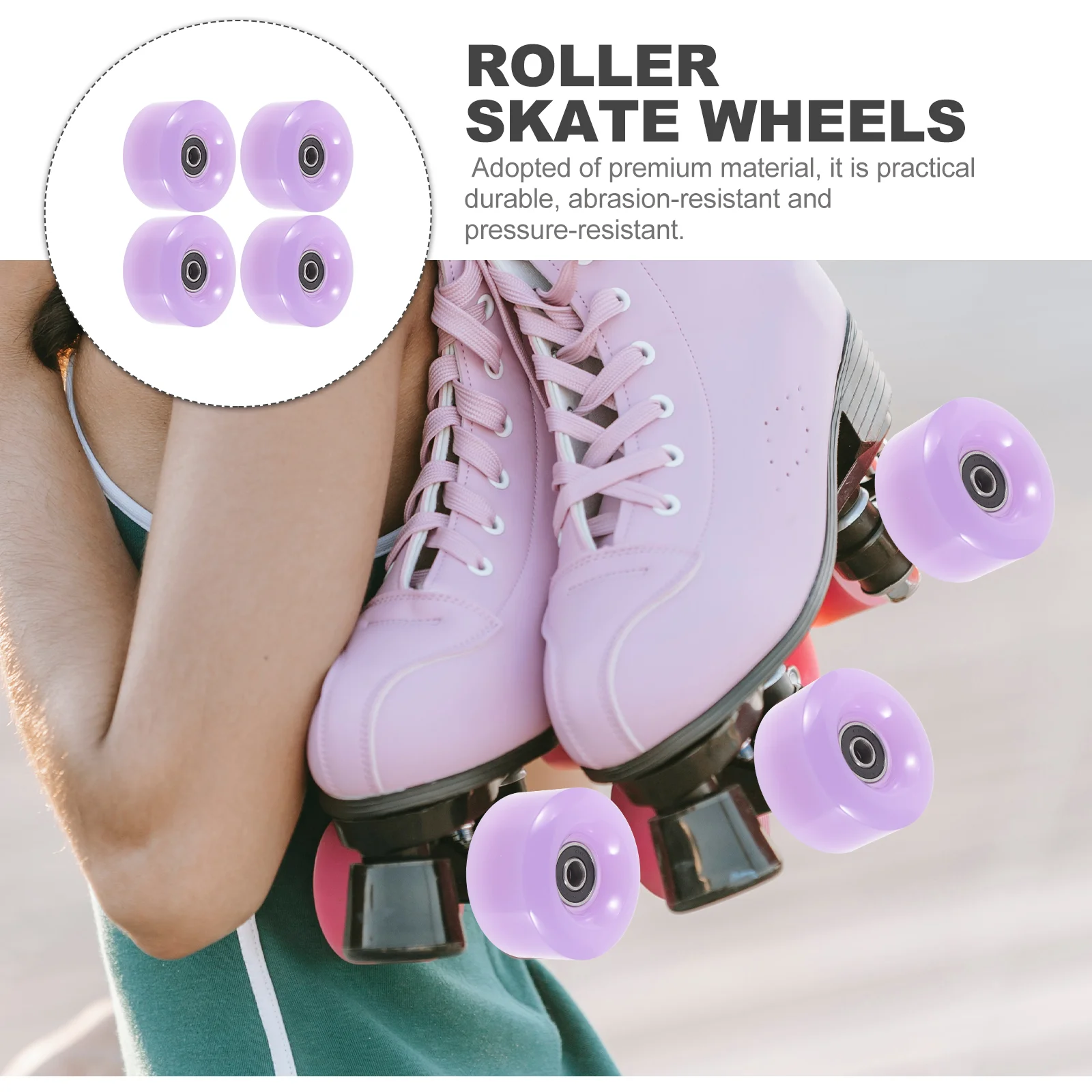 4 Stück Rollschuh-Skates-Räder, Zubehör, Zubehör, Eisbrett, Outdoor, zweireihig