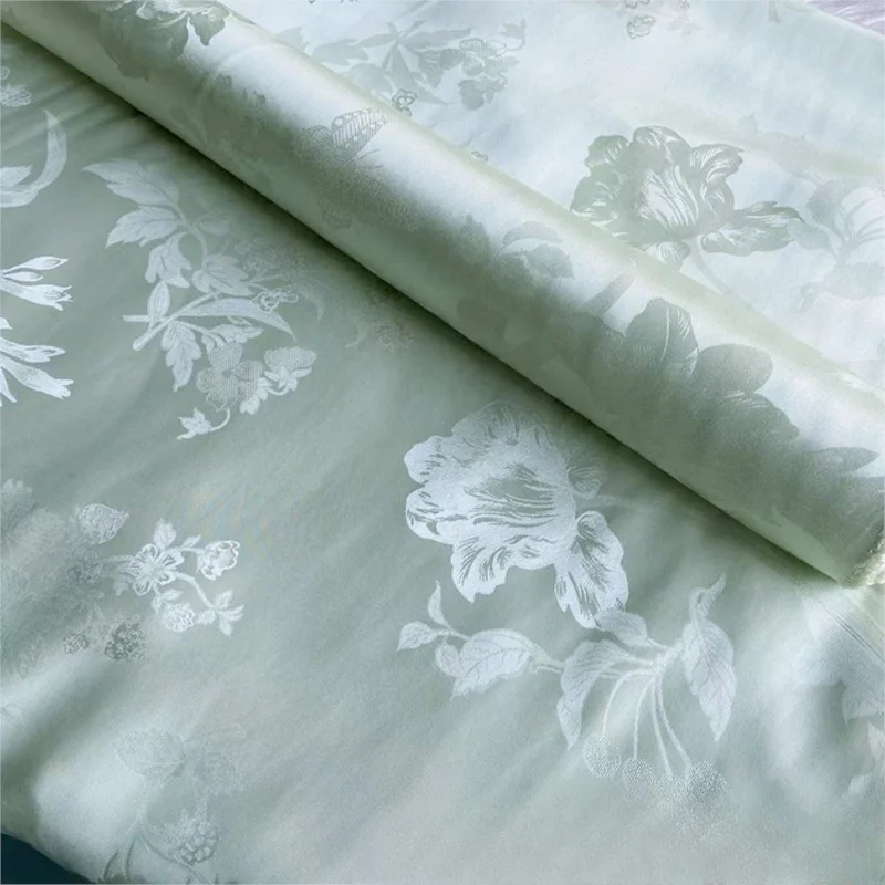 

Summer skin-friendly and breathable jacquard satin silk fabric soft drape clothing cheongsam shirt