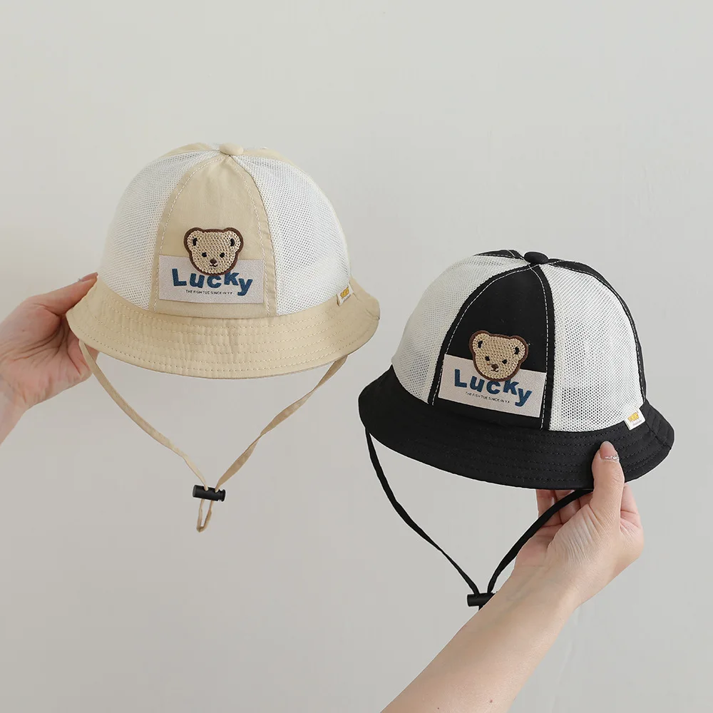 

Детские сетчатые кепки-уточки 2026: летние солнцезащитные кепки для мальчиков и девочек, милые кепки с козырьком и медведем для защиты от солнца
