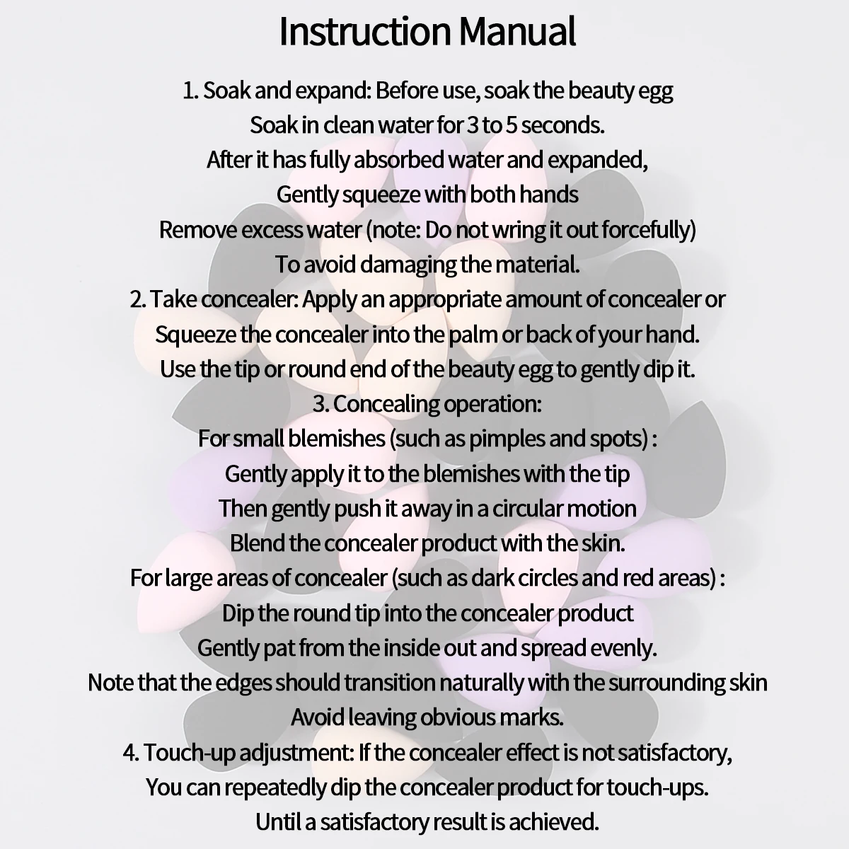 12/36PCS Superzachte mini-make-upsponsset, droge en natte make-uptools voor twee doeleinden die goed past zonder poeder plakken