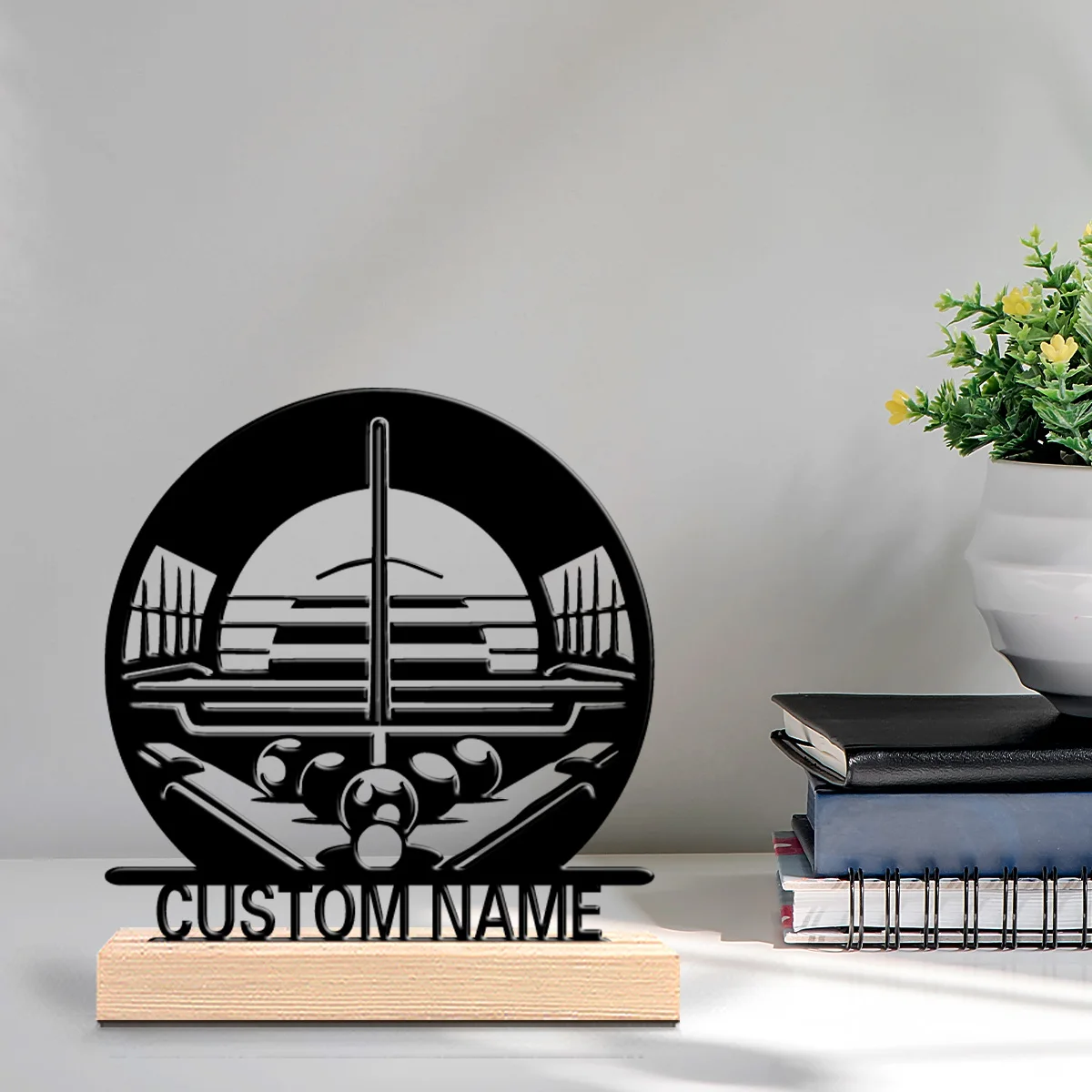 1pc Fashion Personalized Custom billiards Metal Statues Spooky Halloween Christmas Decor for Home Office Cafe - Uncharged Art