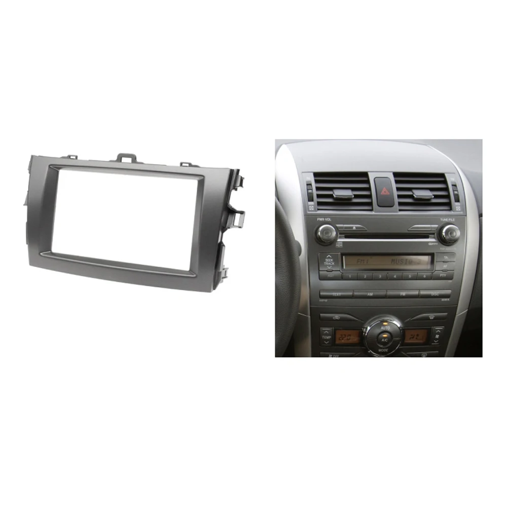 Fasia Din Ganda untuk Toyota Corolla Audio Fasia Radio GPS DVD Stereo Panel CD Dash Mount Instalasi Kit Trim Bingkai Bezel