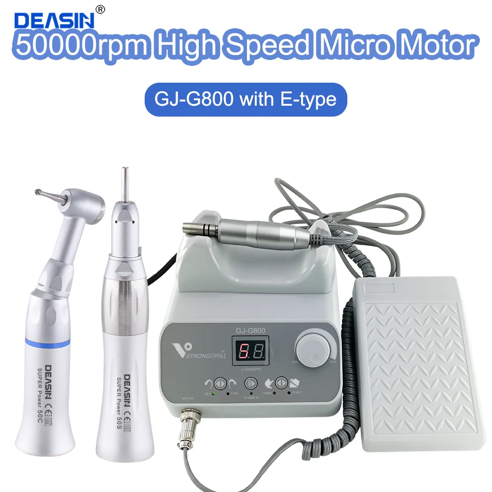 Dental Lab E-type brushless Electric MicroMotor 50000 RPM with Straight Contra Angle Handpiece For Micromotor Polisher