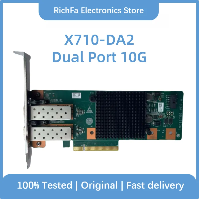 Karta sieciowa Intel X710-DA2 10G SP330 do serwera stacjonarnego stacja robocza podwójny port PCIE x8 x16 SFP + AOC