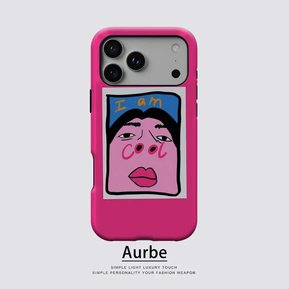 Aurbe Matte 2-in-1 Film Magsafe Hülle für iPhone 17 16 15 14 Plus 17 Pro Max Stoßfeste Hartschale „I Am Cool“-Hülle