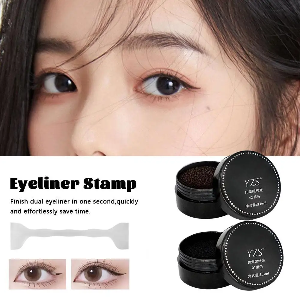 Double Ended Lagere Wimper Eyeline Siliconen Stempel DIY Make Wimpers Beginer Zwart Sjabloon Eyeliner Eye Tools Seal Lijn N1U8