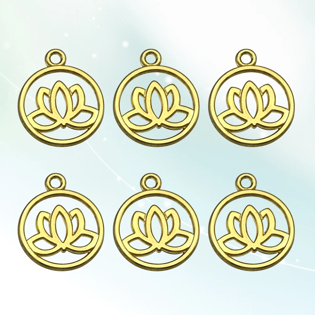 

20 шт., круглый кулон с цветком лотоса из сплава, подвески, аксессуары для самостоятельного изготовления ювелирных изделий, ожерелье, браслет, подарок, подвеска из сплава, подвеска