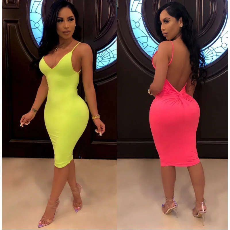 Al028-Border European and American Women's Clothing Pencil Dress Solid Pleated Fluorescent Color Skirt Nightcl