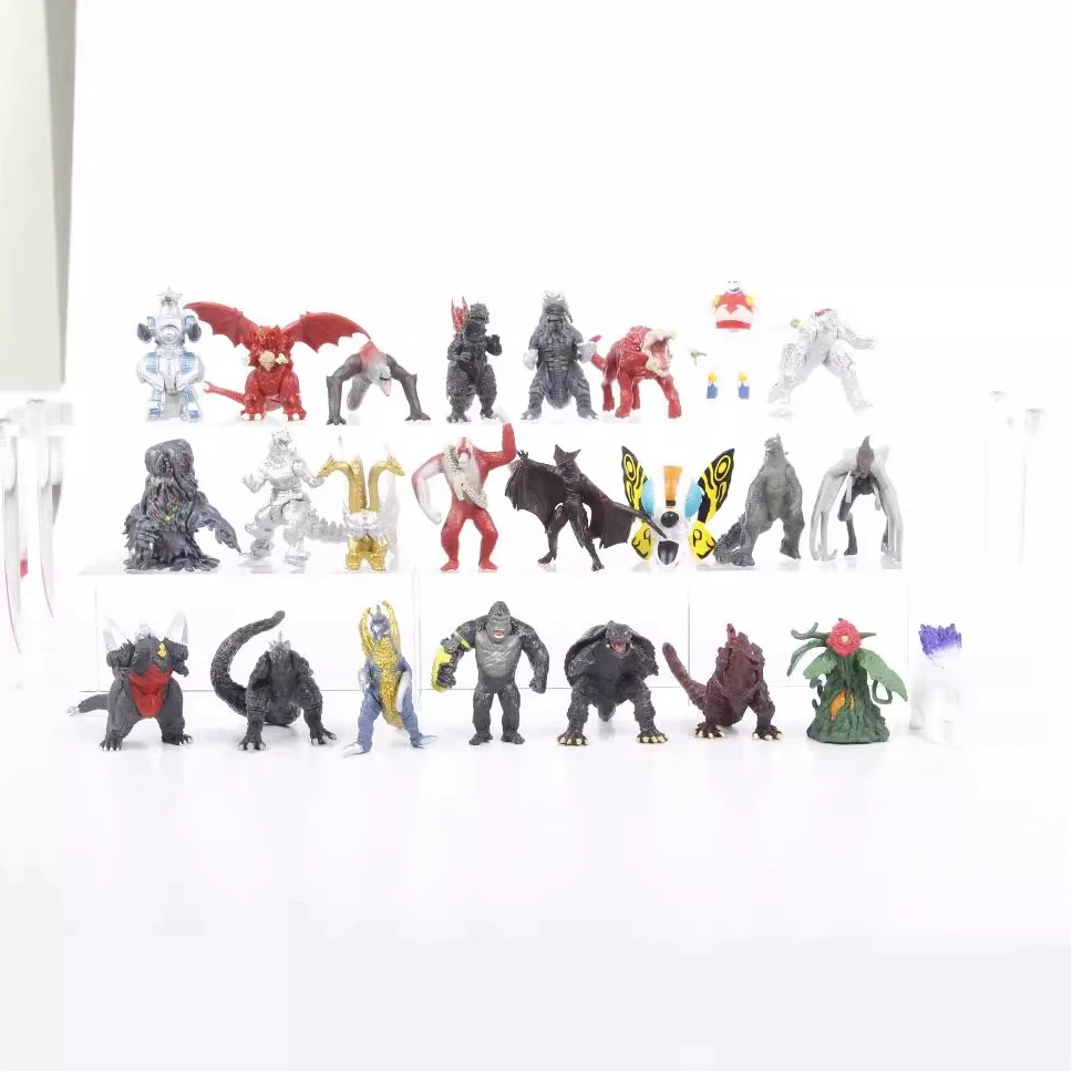 

24 шт./компл., аниме Godzilla King Kong Rodan Q версия, мини-фигурка, модель из ПВХ, игрушки, кукла, декор для стола, коллекционные подарки