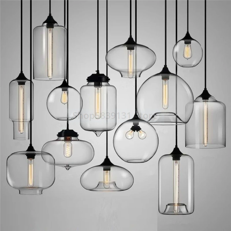 Nordic Modern Stained Glass Pendant Lights LED Colorful Hanging Lamp Dining Living Room Kitchen Home Decor Lighting Fixtures E27