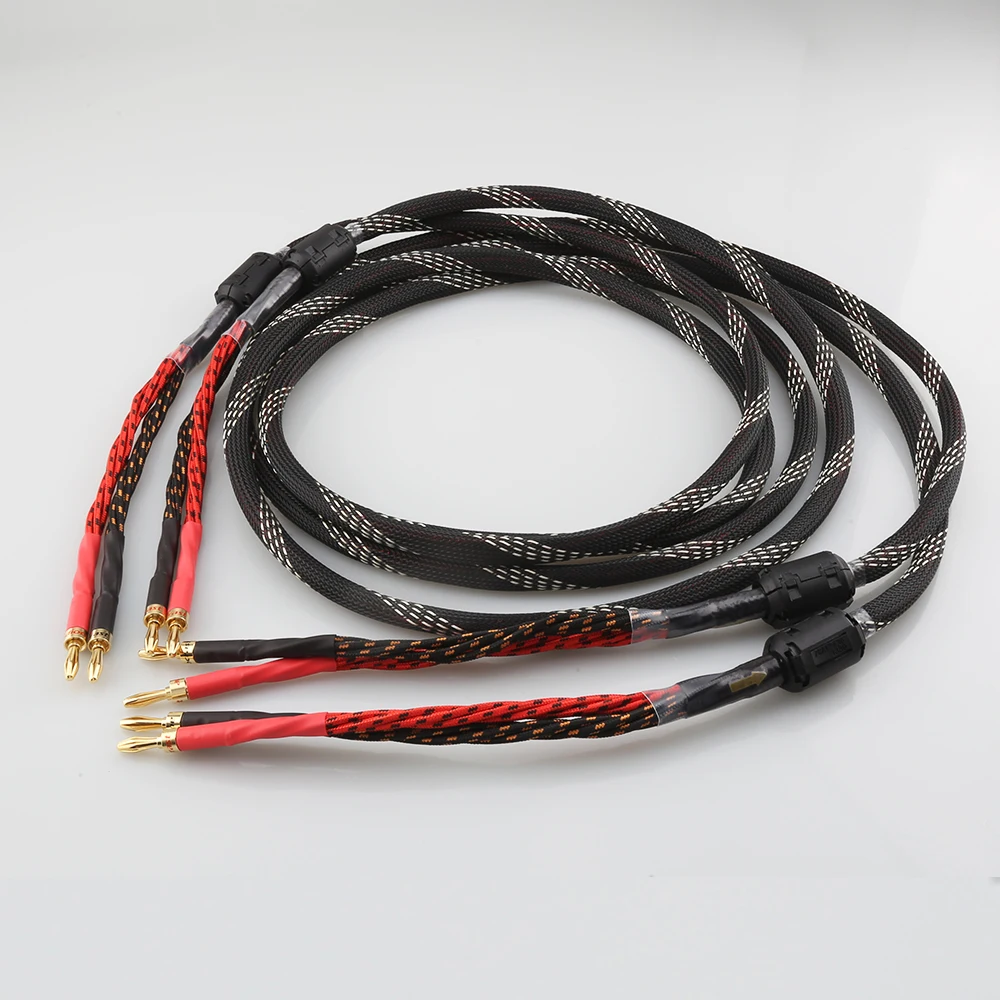 

1 Pair Audiocrast Copper HIFI Speaker Wire HI-End Amplifier 4N OFC Loudspeaker Cable with Gold-palted Banana Spade Plug