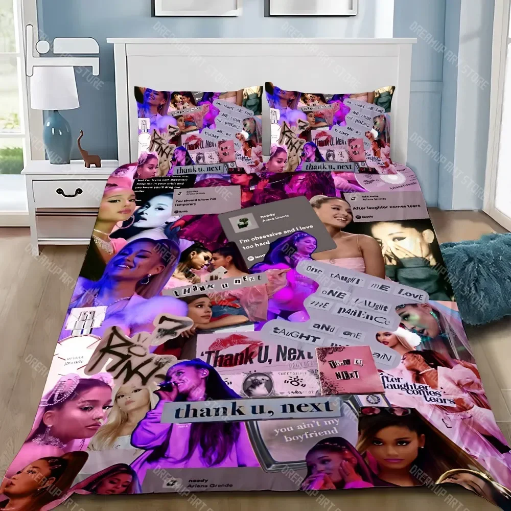 Singer-Juego de cama con funda de almohada y edredón para adulto, decoración para dormitorio de niña, A-Ariana G-Grande, regalo para niños, individual, doble, tamaño grande