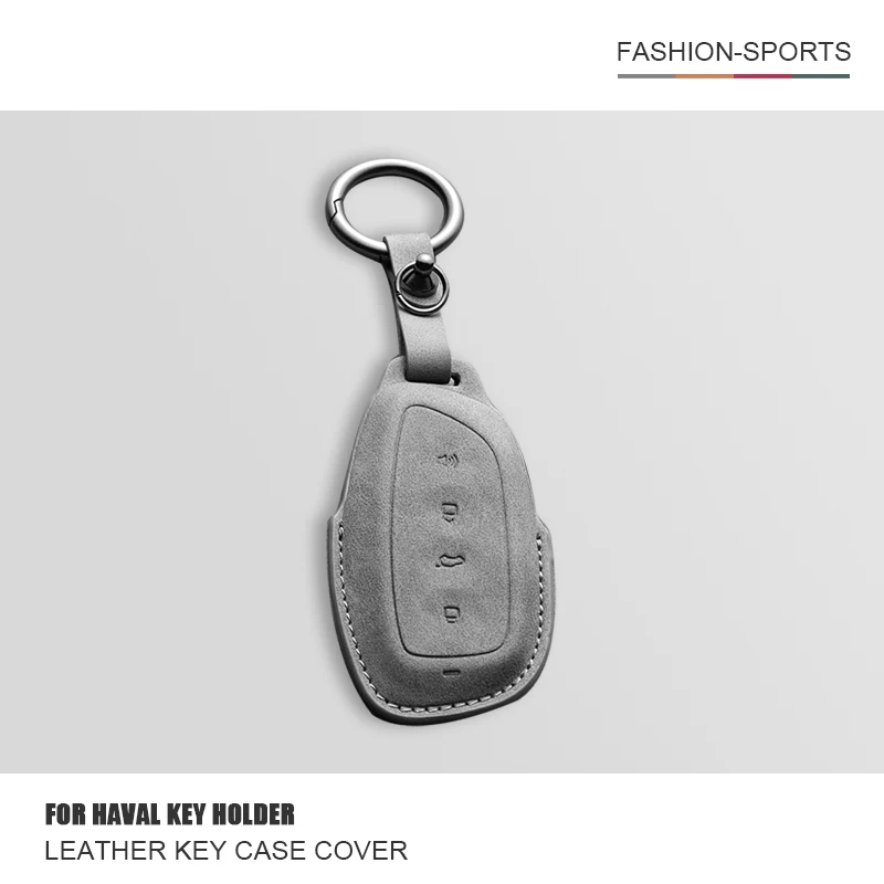 

Leather Car Key Case Cover For Great Wall Haval H3 H6 H9 2024 H-DOG Owl Dragon Max Key Protection Shell Keychain Accessorries