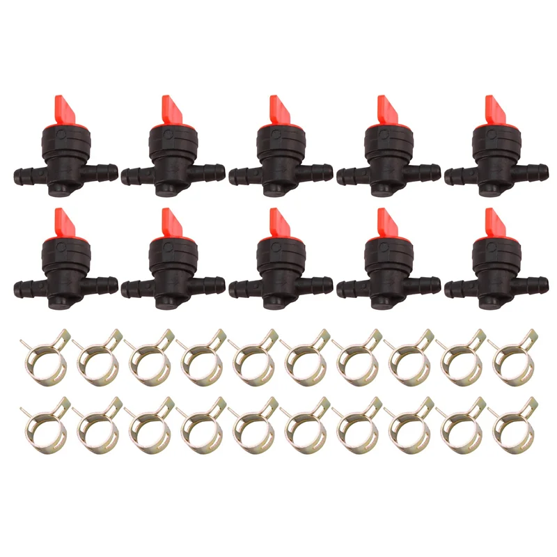 

10PCS 494768 698183 Fuel Shut Off Valve With Clamp For 1/4 Inch Fuel Line Briggs & Stratton Murray Toro Lawn Tractor-A65M
