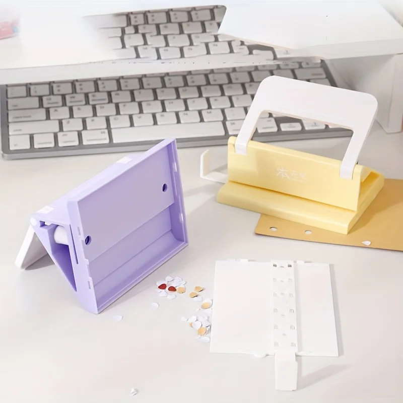 ثقب مزدوج متعدد الوظائف، مناسب لتنظيم سطح المكتب، وتجليد ملفات الكمبيوتر المحمول، والقرطاسية المكتبية للعودة إلى المدرسة #3