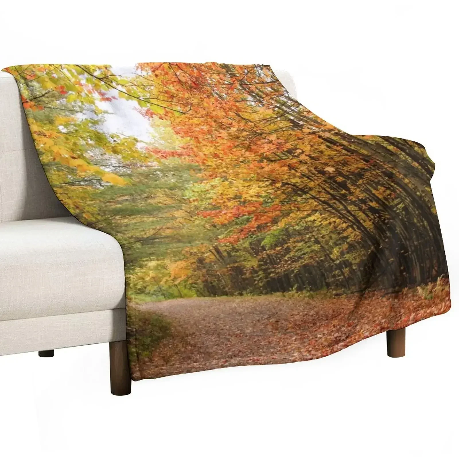 

Autumn-Colored Woods Throw Blanket wednesday Multi-Purpose Comforter Large Blankets