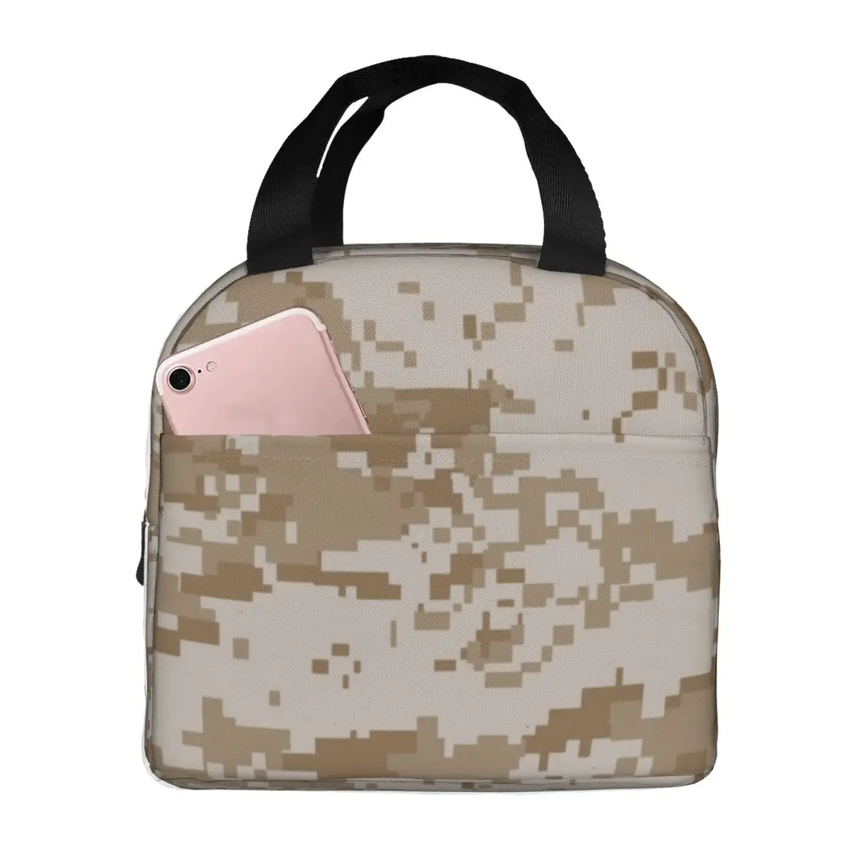 Digital Desert Camo Insulated Lunch Bags for Outdoor Picnic Military Army Camouflage Waterproof Cooler Thermal Lunch Box