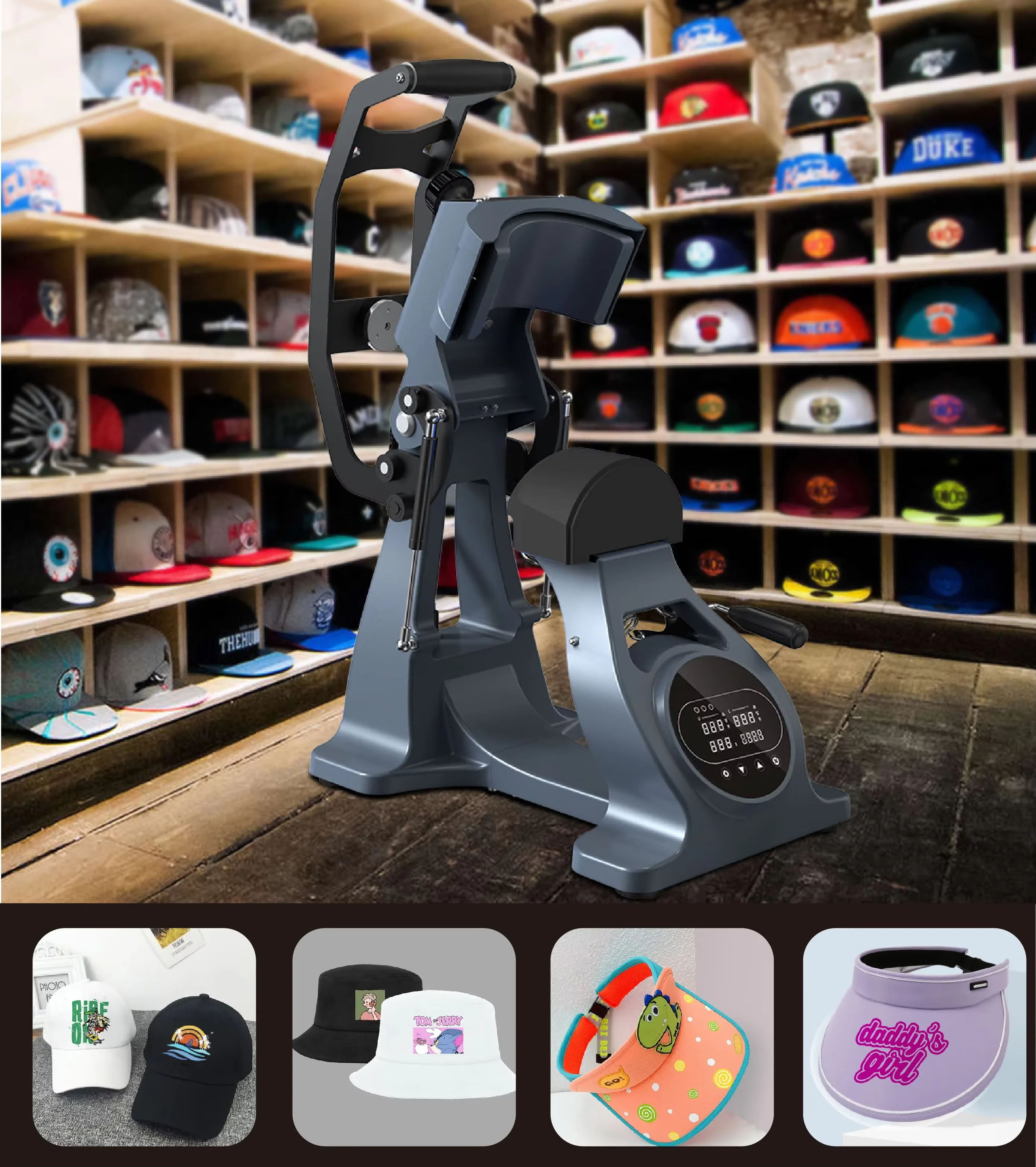 

CP2815-3 PRO Cap Heat Press Laser Alignment Double Heater Auto-open Heat Transfer Press Printing Machine for Hat