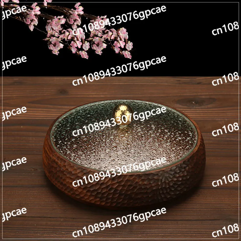 Solid Wood Dried Fruit Box with Lid New Chinese Nut Storage Box Black Walnut Whole Wooden Snack Plate Handmade Retro Fruit Plate