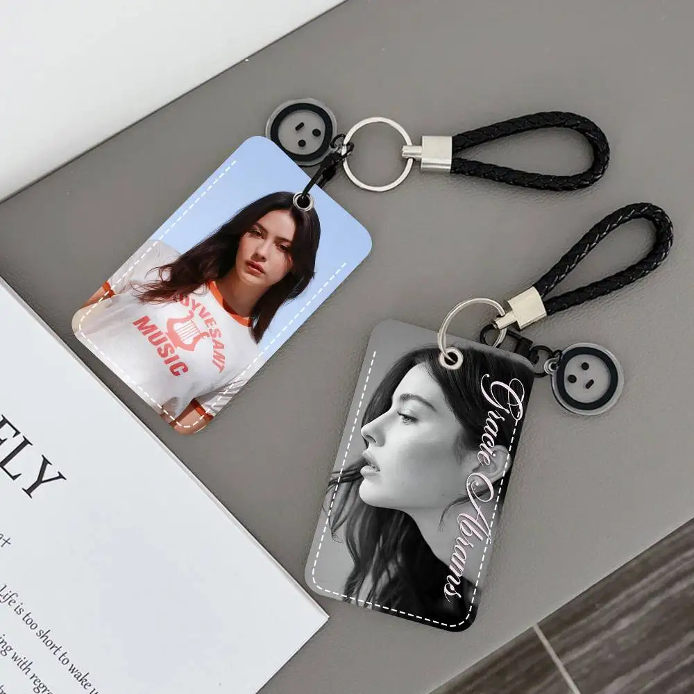 

Singer G-Gracie Abrams Card Holde Applicable To Credit Cards Bus Card Soft Leather Rectangular Keychain Protective Cover
