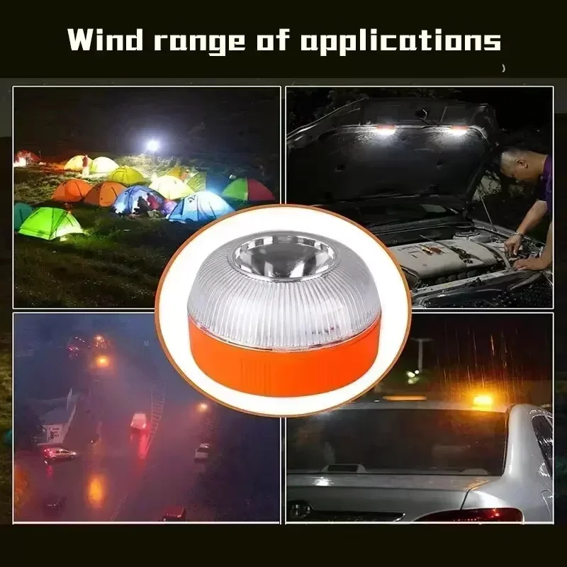 Led Car Emergency Light V16 Flashing Light Magnetic Induction Road Accident Light Portable Strobe Warning Light