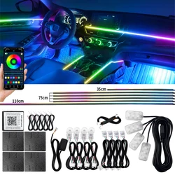 Symphony Dual Zone Car LED Ambient Light Full Color Streamer Interior Hidden Acrylic Light Strip Decoration Atmosphere Lamp Kit