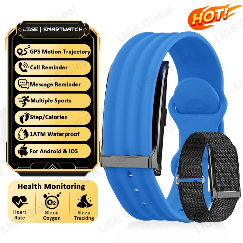 LIGE Smart Watch Bluetooth Step Counting Sport Bracelet Fitness Tracker Heart Rate Blood Pressure SpO2 Sleep Men Women Smartband