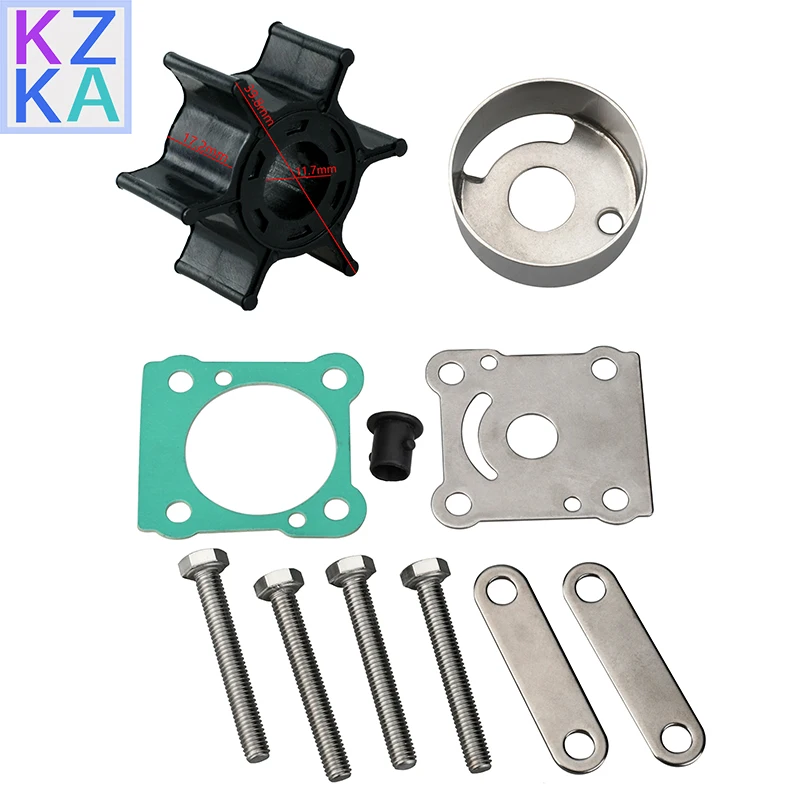 Water Pump Impeller Kit 6G1-W0078 For Yamaha Boat Engine 2T 6HP 8HP 18-3460 6G1-W0078-A1 6G1-W0078-A0 6G1-W0078