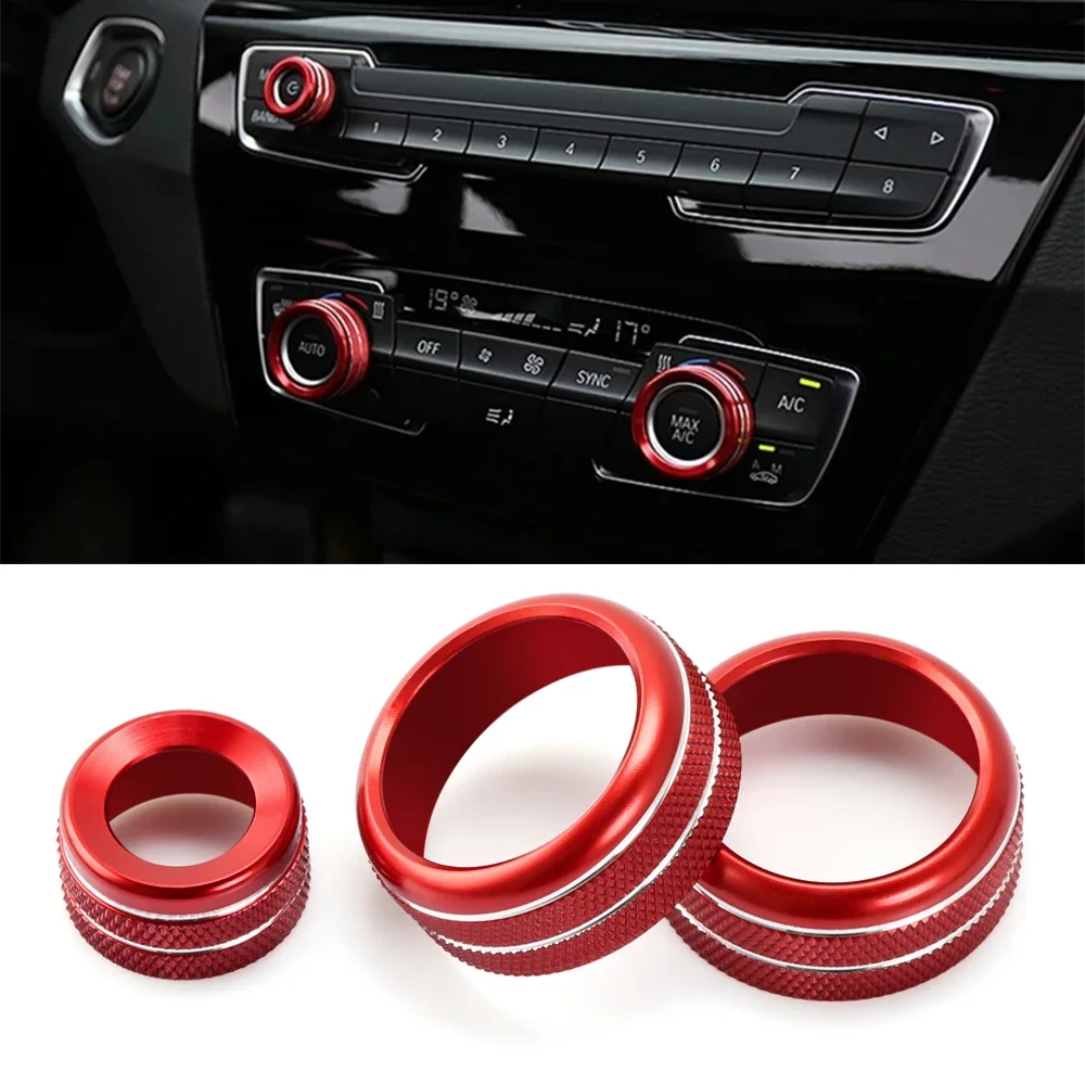 Car Air Condition/Audio Volume Control  Knob Trim Ring Accesories Fit For BMW 1 2 3 3GT 4  X1 F30 F34 F20(With AUTO Button)