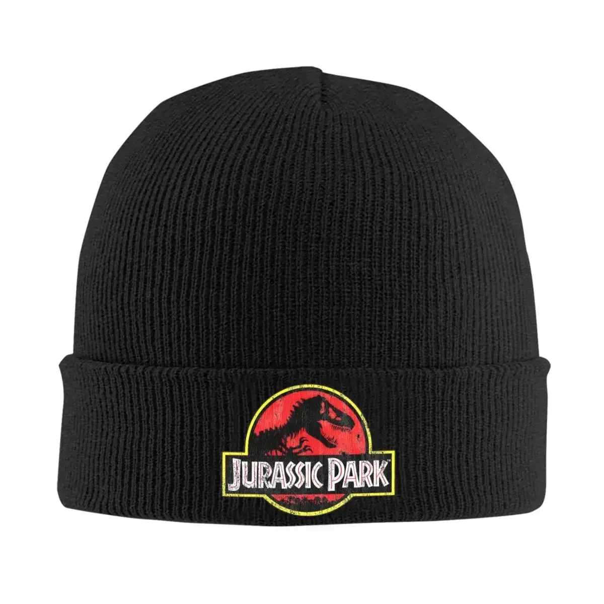 Jurassic Park Vintage Tyrannosaurus Rex gorros de punto desgastados para mujeres y hombres gorro de invierno gorro acrílico Hip Hop