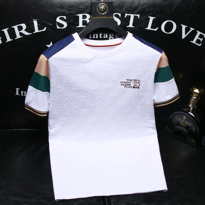 

Мужская футболка Slim Fit с коротким рукавом, летняя, новая, модная, повседневная, удобная, из хлопка