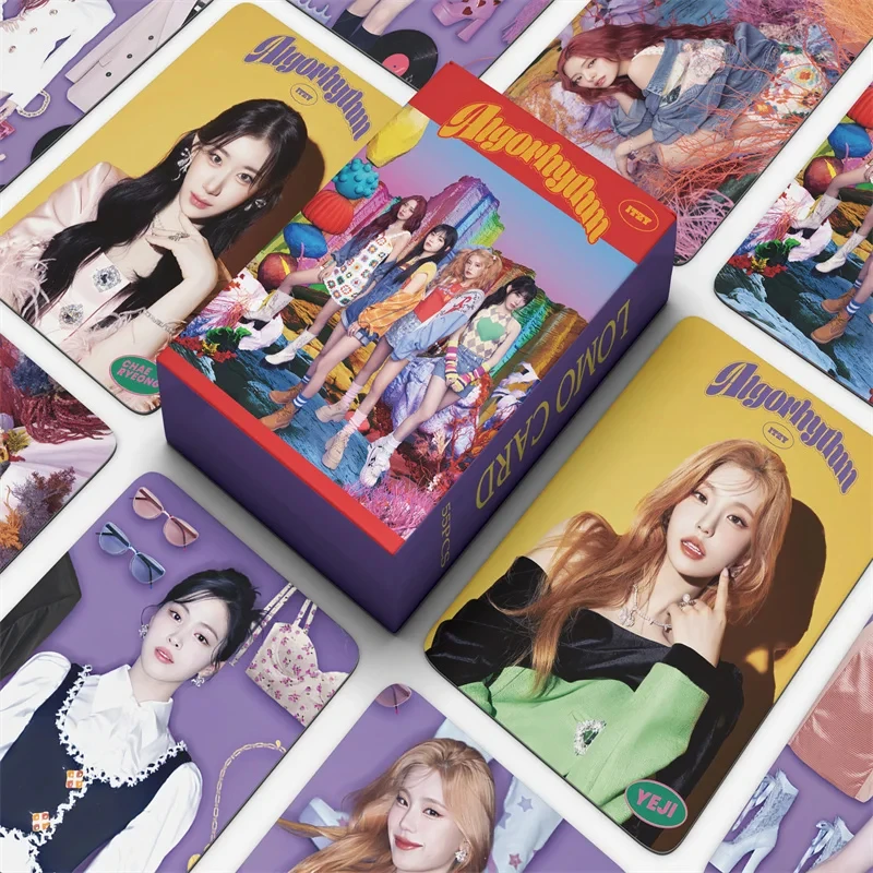 55Pcs/Set Kpop Idol Girl ITZY New Album Algorhythm Lomo Cards Yuna Chaeryeong Ryujin Lia Yeji HD Print Photocards Fans Gifts