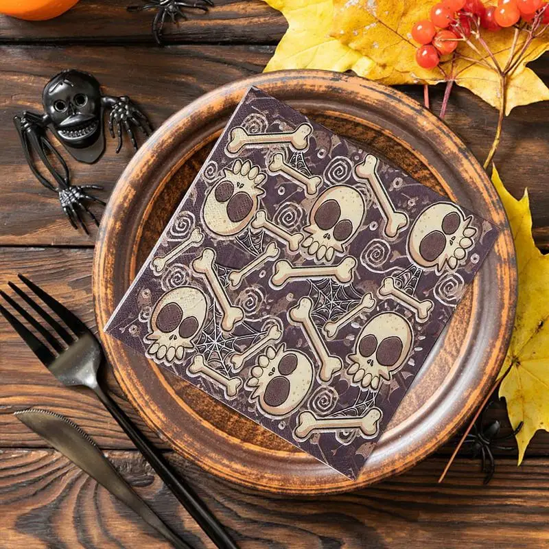 Tovaglioli di carta di Halloween tovaglioli di carta decorativi Halloween Beverage 2 strati Spooky Halloween Beverage tovaglioli dolcetto o scherzetto