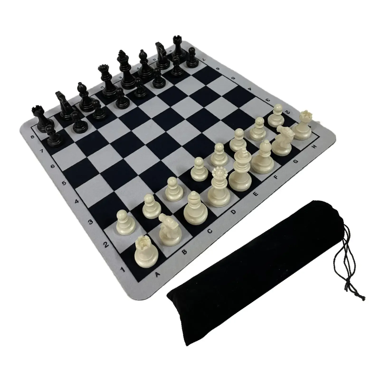 Portable International Chess Set with Foldable Chessboard Outdoor Travel Chess Game for Indoor and Outdoor Activities Kids Ludo