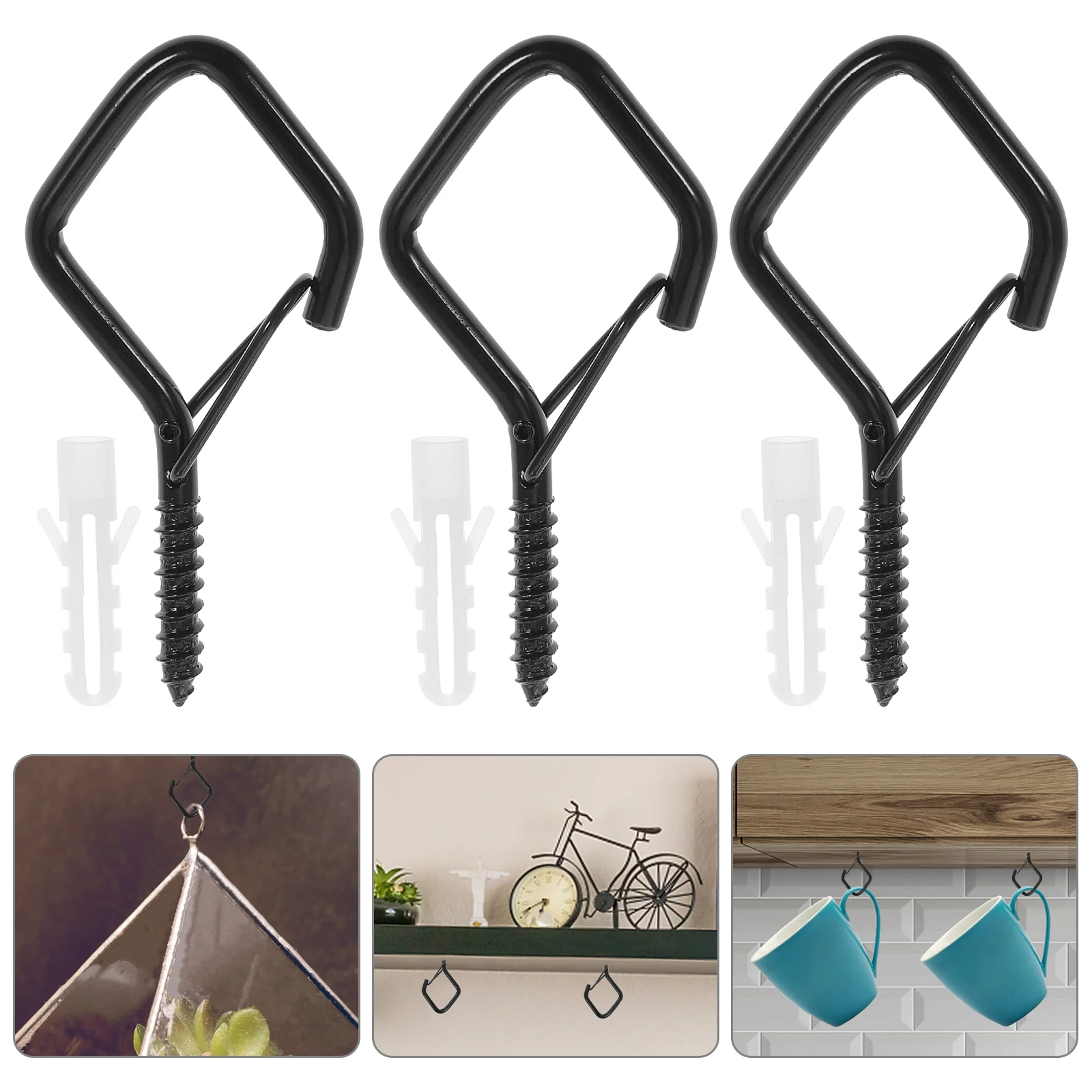 

Q Type Hook Small Screw Eyes Hooks for Hanging Heavy Duty Bolt Screws Fasteners Christmas Light Outdoor Hangers