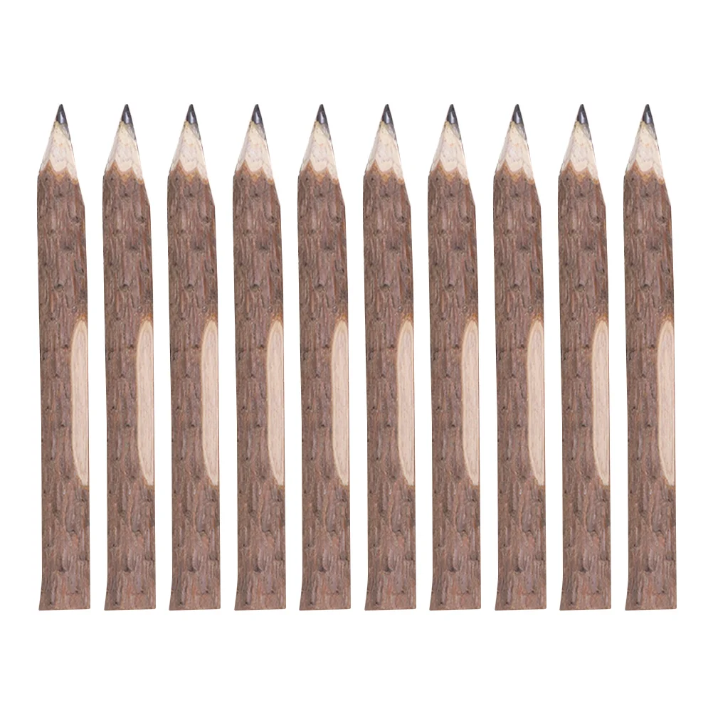 10 Pcs Biodegradable Pencil Tree Bark Pencils Mini Wood Woodland Baby Shower Decorations