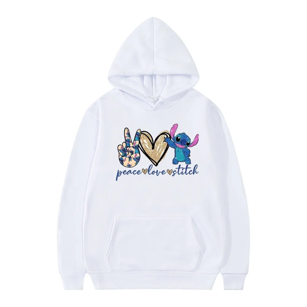 New Pattern Autumn and Winter Women Disney Stitch Anime Cute Printed Hoodie Fashionable and Casual Couple's Clothing Hoodie