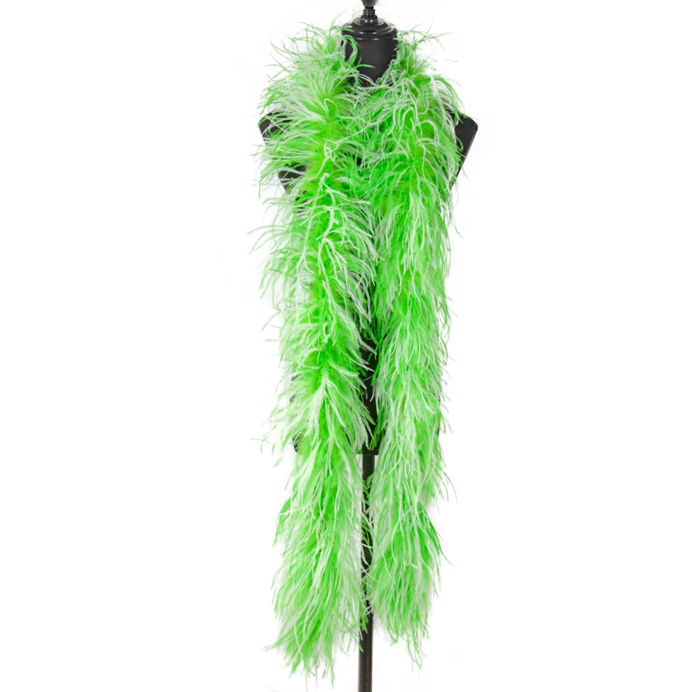 

Hot Sale Ostrich feather Boa 6Ply 2 Meters Long feathers Trim Stage Costume Decoration Plumas Fringe Customzied 2 Colors