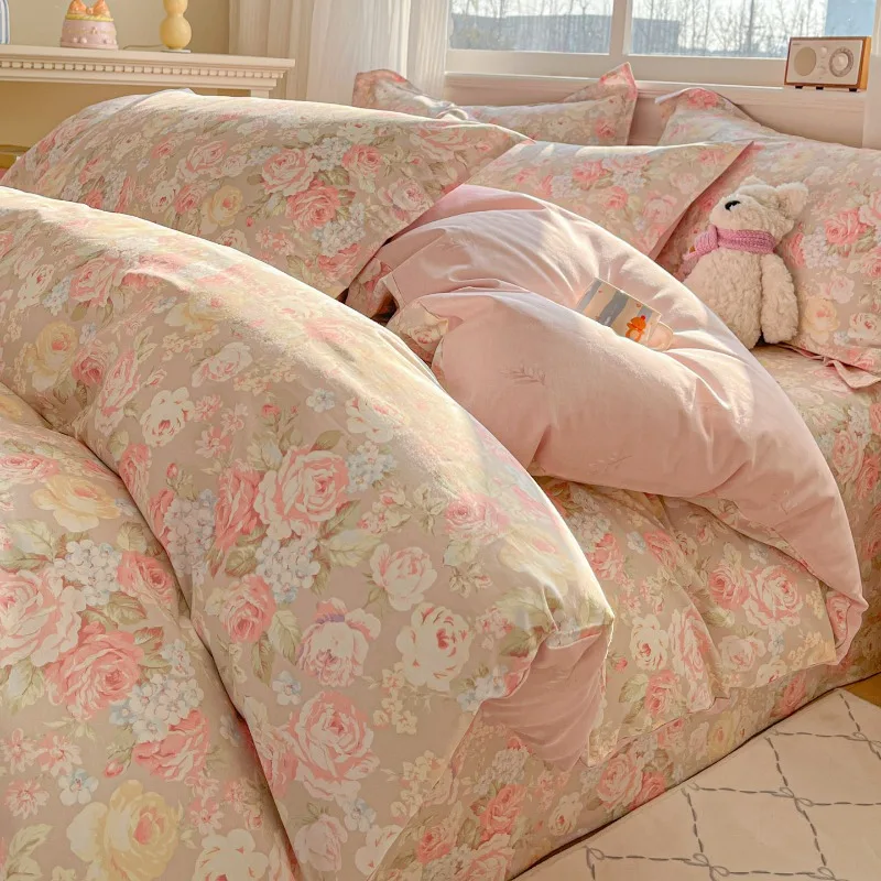New small fresh cotton twill printing quilt cover single piece autumn and winter dormitory quilt cover, no bed sheet pillowcase