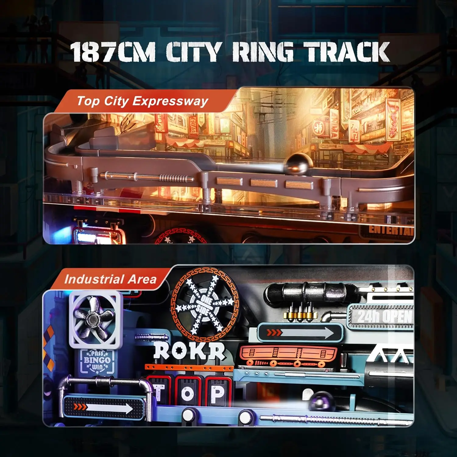 Puzzles 3D Ensembles de jouets de construction Kits de modèles de course de marbre pour adultes, 130 pièces Kit de tige de casse-tête pour enfants, loisirs de bricolage pour hommes femmes,