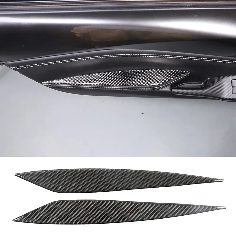 Soft Carbon Fiber Car Interior Door Armrest Panel Sticker Decorative Trim Cover for Mazda MX-5 2016-2023 Car Accessories