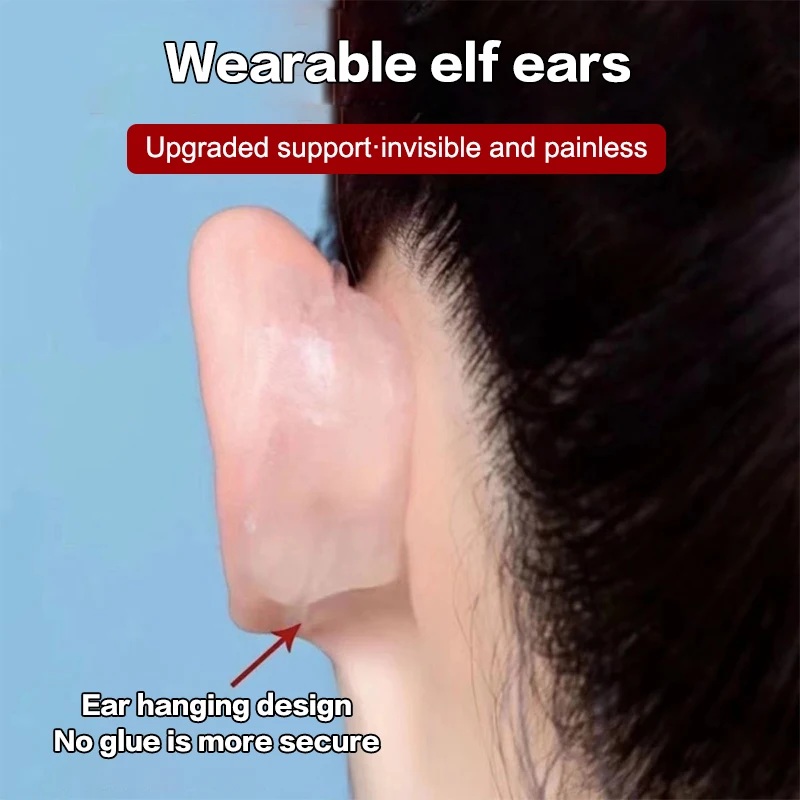 2Pairs Elf Ear Hook V-Face Wearable Ear Stand Reusable Strong Support Fixed Invisible Earrings Protruding Prominent Correction