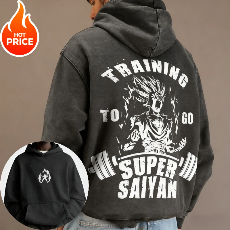 Super Saiyajin Dragon Ball Harajuku Streetwear Herbst Männer Vintage Hoodie Winter Frauen Übergroßen Mit Kapuze Sweatshirt Langarm Top