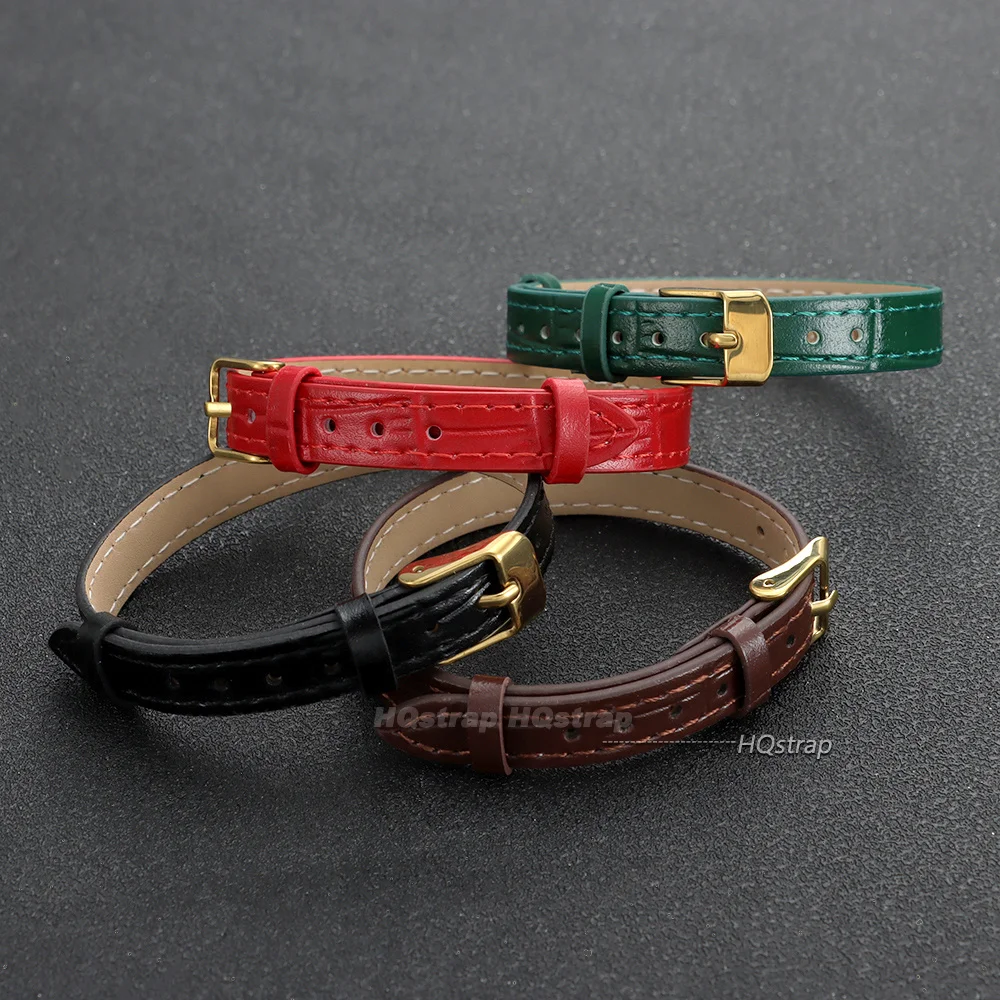 8mm 10mm Slim Leather Watch Bands Ultra-thin Soft Leather Watch Strap for Women Replacement Universal Bracelets Sport Wrist Band